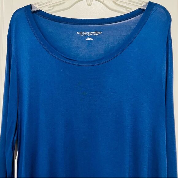 Soft Surroundings Women's Long Sleeve Tunic Asymmetrical Metallic Hem XL (18) - Picture 2 of 11